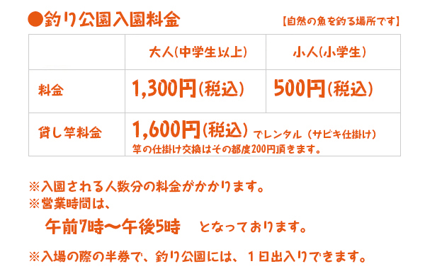 釣り公園入場料金